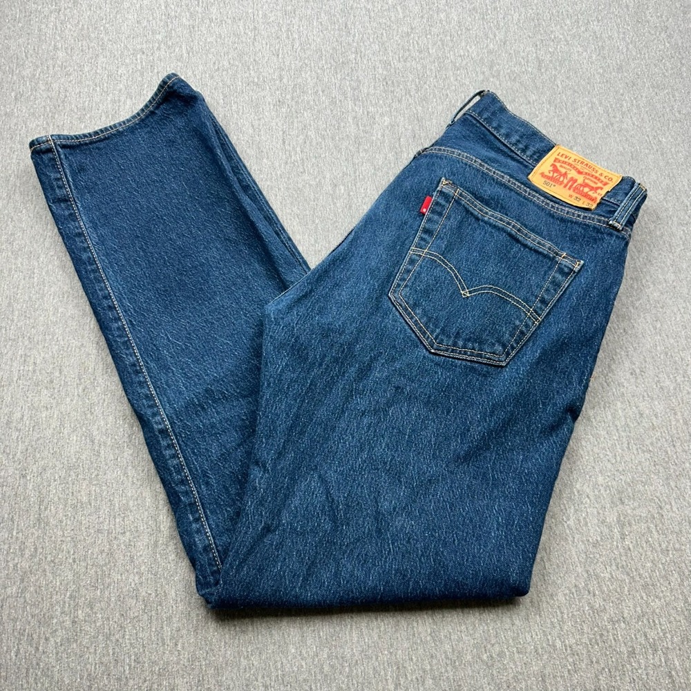 Levi's 501XX Button Fly Straight Leg Jeans Mens 32x32 (32x31.5) Blue Denim Pants
